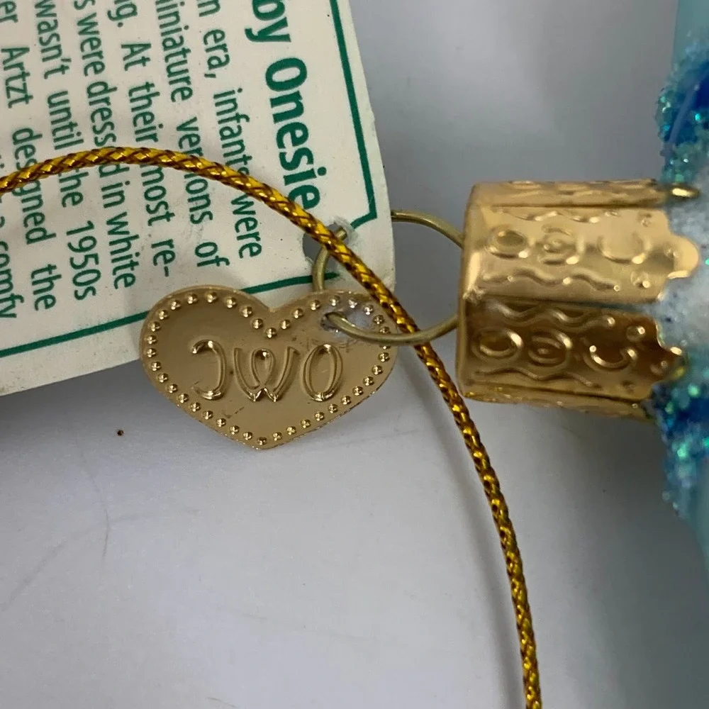 Old World Christmas Blue Baby's‎ First Christmas Onesie Ornament
